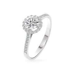 Nhẫn vàng trắng 14K gắn kim cương DOJI AFRB102783F2HA1