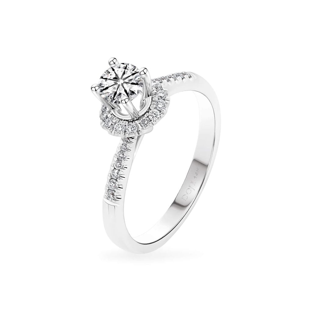 Nhẫn vàng trắng 14K gắn kim cương DOJI AFRB200043F2HA1 