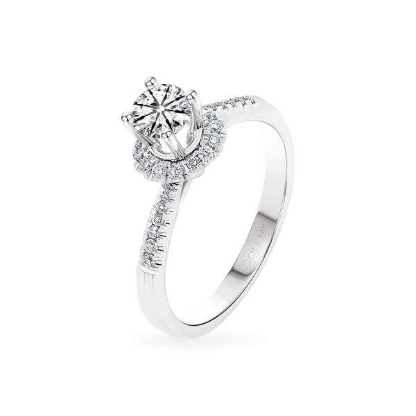 Nhẫn vàng trắng 14K gắn kim cương DOJI AFRB200043F2HA1