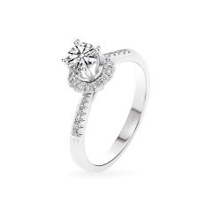 Nhẫn vàng trắng 14K gắn kim cương DOJI AFRB200043F2HA1