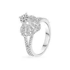 Nhẫn vàng trắng 14K gắn kim cương DOJI AFRB200075F2HA1
