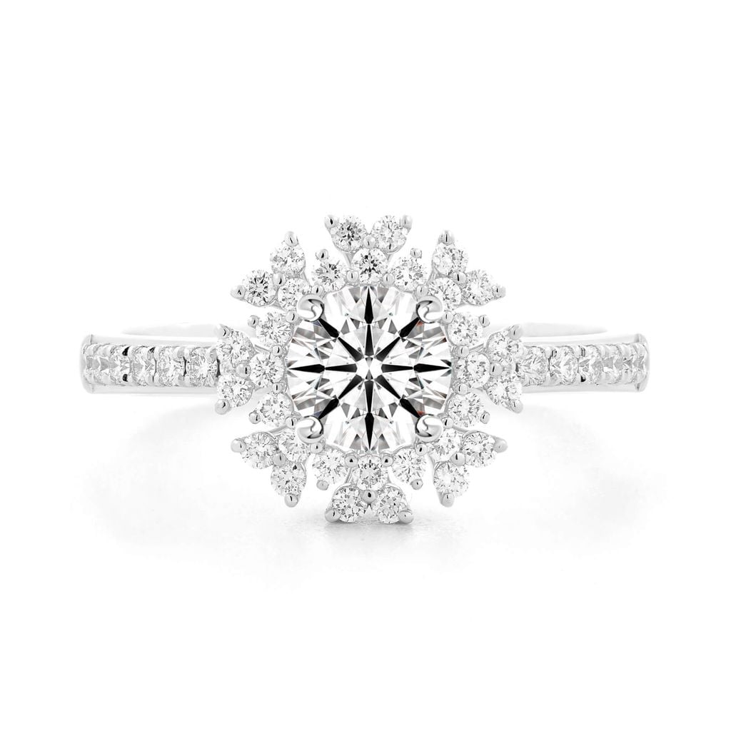 Nhẫn vàng trắng 14K gắn kim cương DOJI AFRB300076F2HA1 