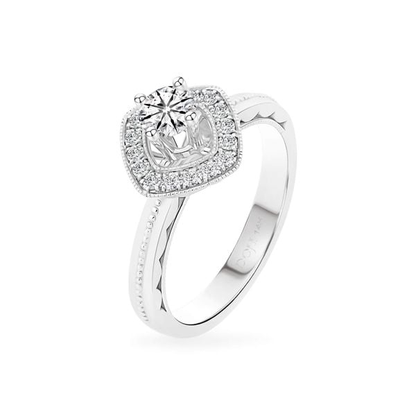 Nhẫn vàng trắng 14K gắn kim cương DOJI AFRB200077F2HA1