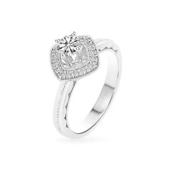 Nhẫn vàng trắng 14K gắn kim cương DOJI AFRB200077F2HA1