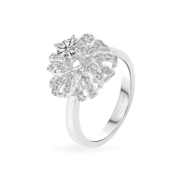 Nhẫn vàng trắng 14K gắn kim cương DOJI AFRB200096F2HA1