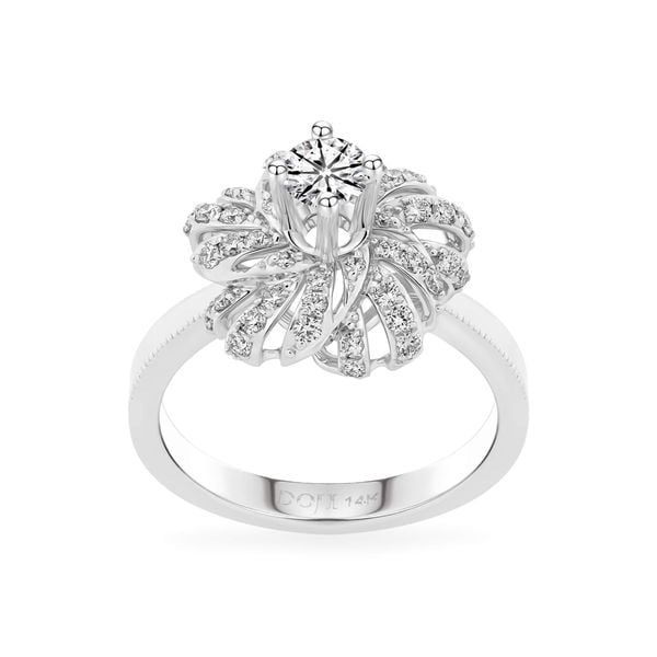 Nhẫn vàng trắng 14K gắn kim cương DOJI AFRB200096F2HA1