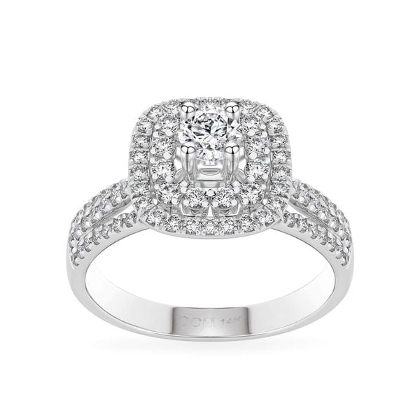Nhẫn vàng trắng 14K gắn kim cương DOJI AFRB200110F2HA1