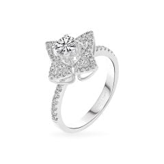 Nhẫn vàng trắng 14K gắn kim cương DOJI AFRB100121F2HA1