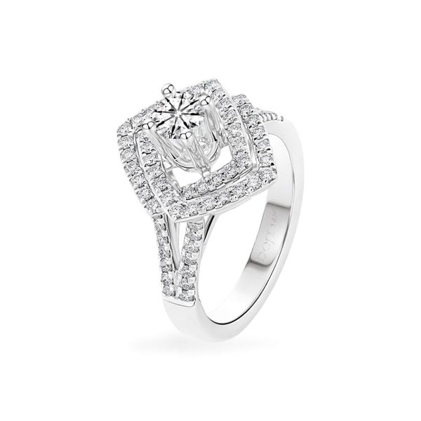 Nhẫn vàng trắng 14K gắn kim cương DOJI AFRB200130F2HA1