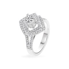 Nhẫn vàng trắng 14K gắn kim cương DOJI AFRB200130F2HA1