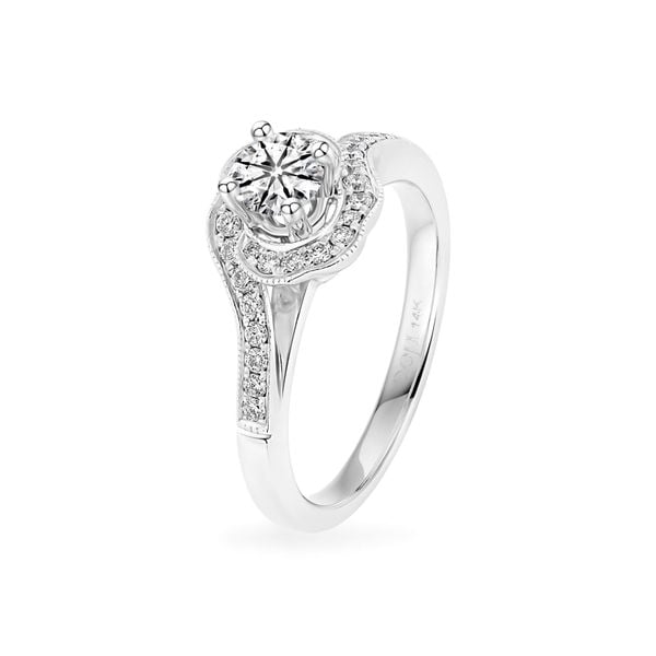 Nhẫn vàng trắng 14K gắn kim cương DOJI AFRB200176F2HA1