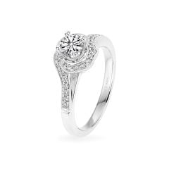 Nhẫn vàng trắng 14K gắn kim cương DOJI AFRB200176F2HA1