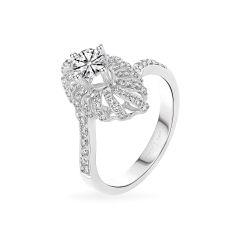 Nhẫn vàng trắng 14K gắn kim cương DOJI AFRB200178F2HA1