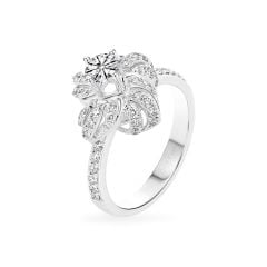 Nhẫn vàng trắng 14K gắn kim cương DOJI AFRB200179F2HA1