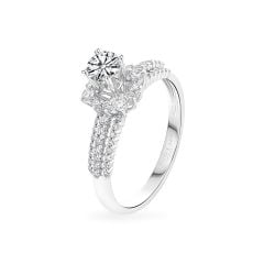 Nhẫn vàng trắng 14K gắn kim cương DOJI AFRB200243F2HA1