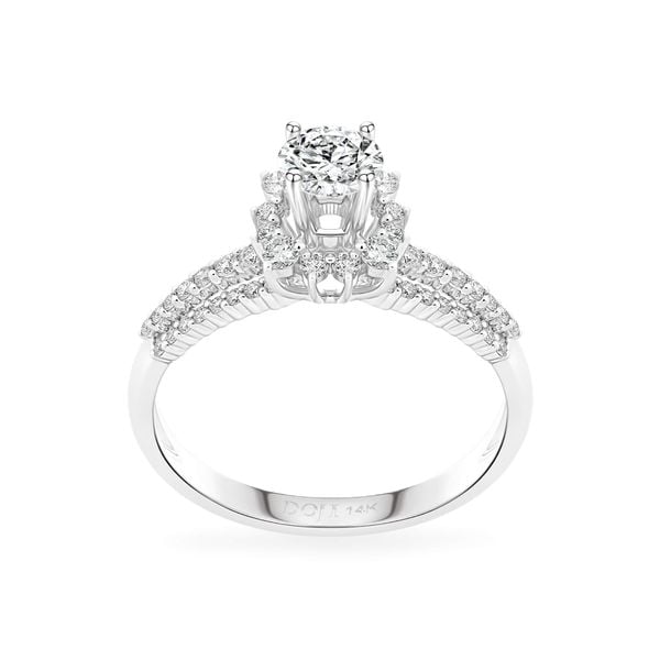 Nhẫn vàng trắng 14K gắn kim cương DOJI AFRB200243F2HA1