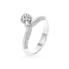 Nhẫn vàng trắng 14K gắn kim cương DOJI AFRB200261F2HA1
