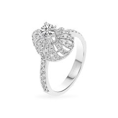 Nhẫn vàng trắng 14K gắn kim cương DOJI AFRB200262F2HA1