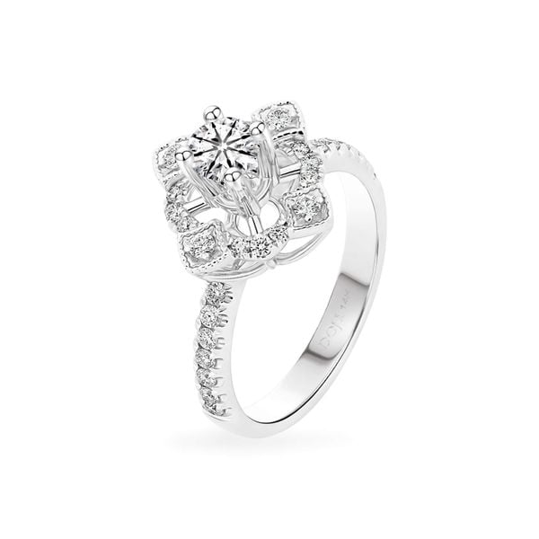 Nhẫn vàng trắng 14K gắn kim cương DOJI AFRB200345F2HA1