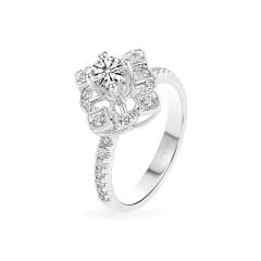 Nhẫn vàng trắng 14K gắn kim cương DOJI AFRB200345F2HA1