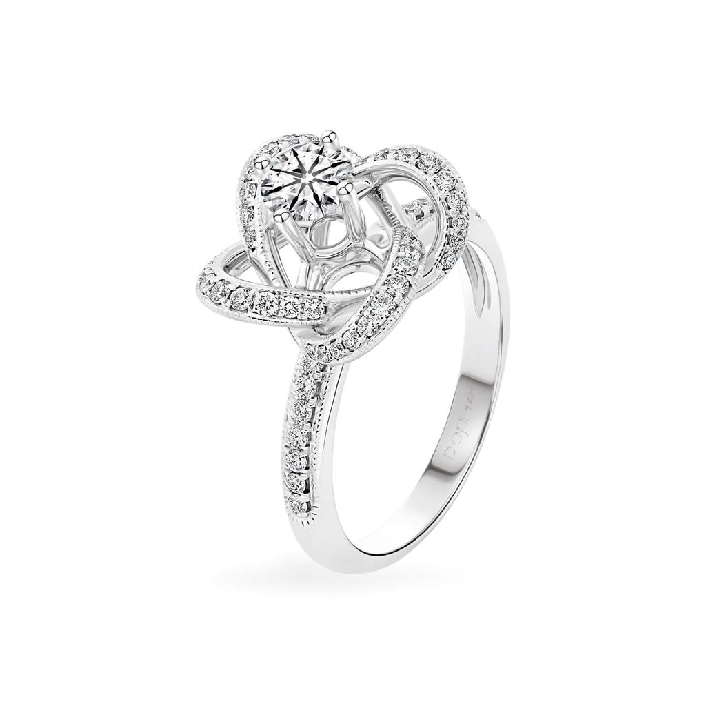 Nhẫn vàng trắng 14K gắn kim cương DOJI AFRB200373F2HA1 