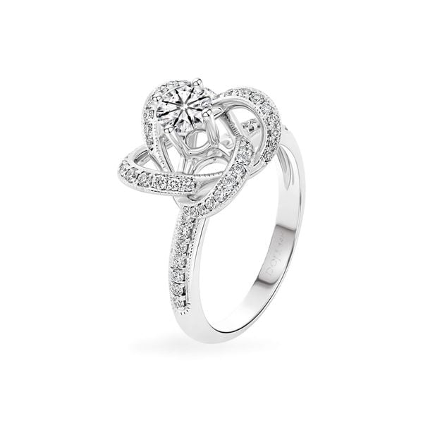 Nhẫn vàng trắng 14K gắn kim cương DOJI AFRB200373F2HA1