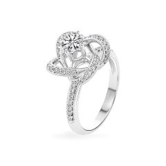 Nhẫn vàng trắng 14K gắn kim cương DOJI AFRB200373F2HA1