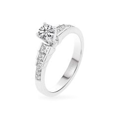 Nhẫn vàng trắng 14K gắn kim cương DOJI AFRB200517F2HA1