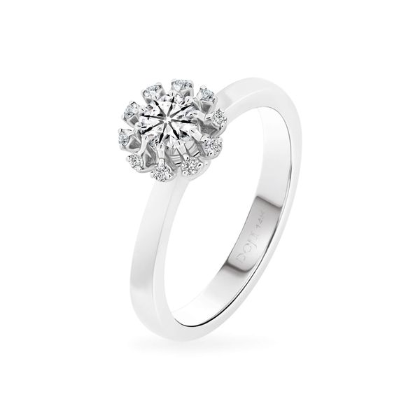 Nhẫn vàng trắng 14K gắn kim cương DOJI AFRB201217F2HA1