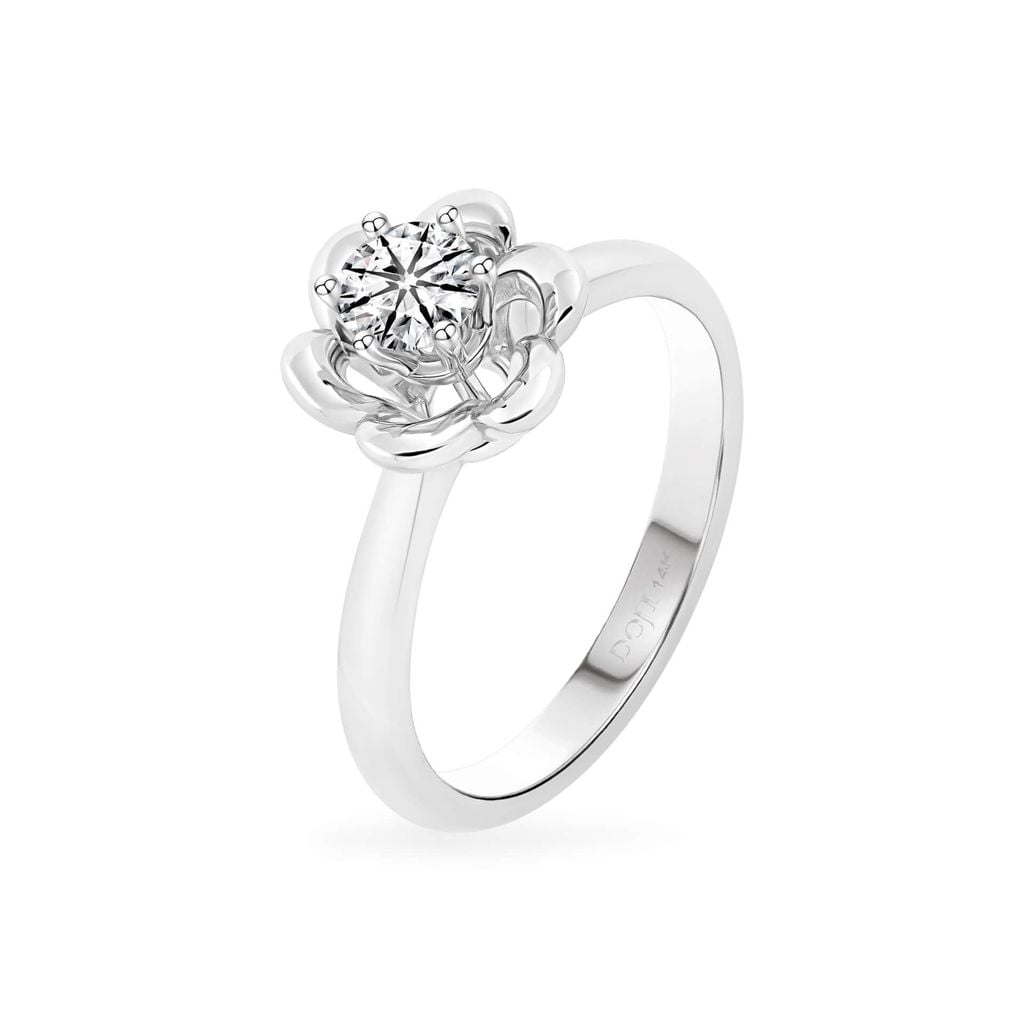 Nhẫn vàng trắng 14K gắn kim cương DOJI AFRB201222F2HA1 