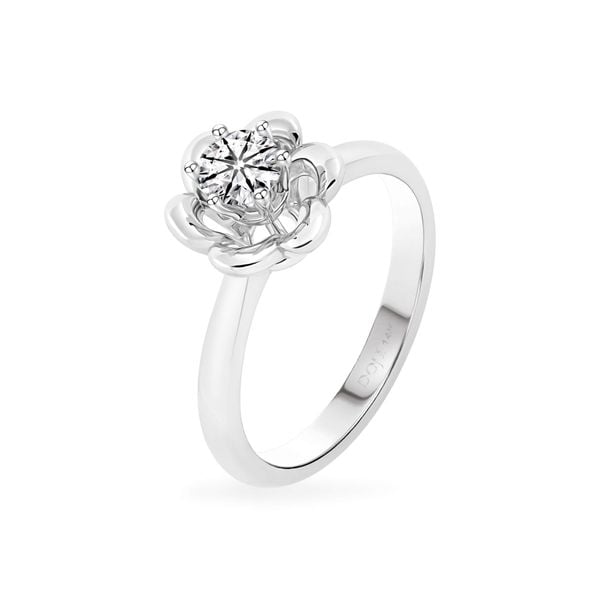 Nhẫn vàng trắng 14K gắn kim cương DOJI AFRB201222F2HA1