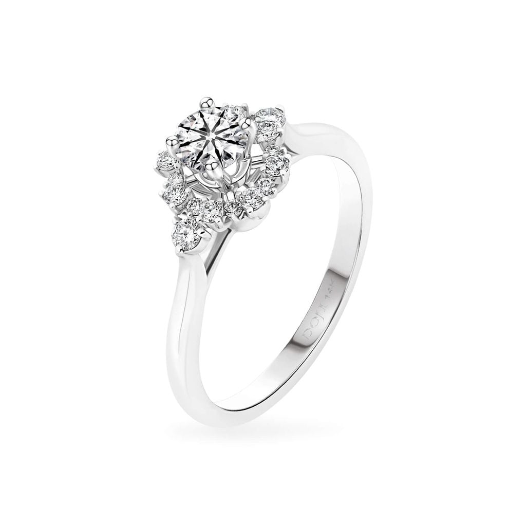 Nhẫn vàng trắng 14K gắn kim cương DOJI AFRB201892F2HA1 