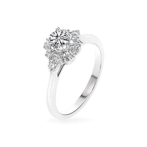Nhẫn vàng trắng 14K gắn kim cương DOJI AFRB201892F2HA1