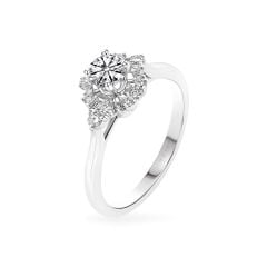 Nhẫn vàng trắng 14K gắn kim cương DOJI AFRB201892F2HA1