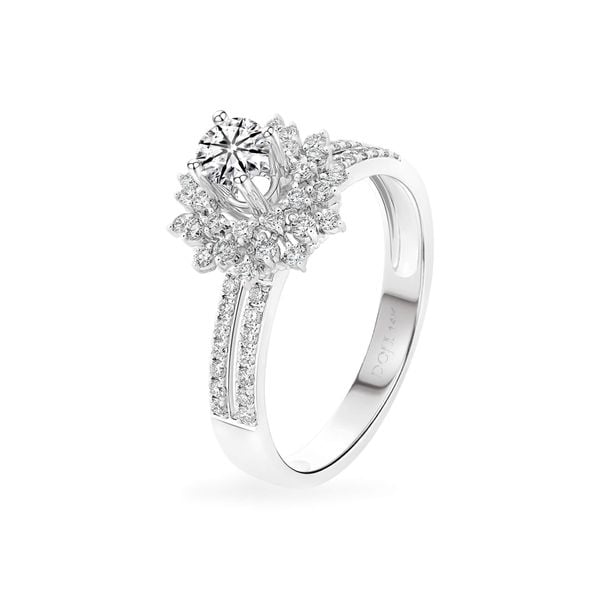 Nhẫn vàng trắng 14K gắn kim cương DOJI AFRB202939F2HA1