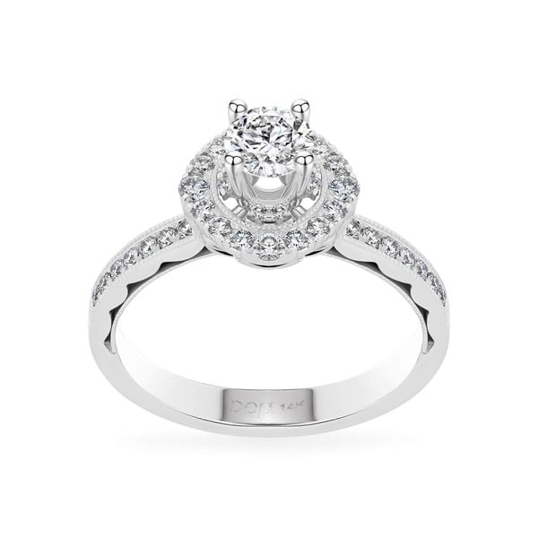 Nhẫn vàng trắng 14K gắn kim cương DOJI AFRB300125F2HA1