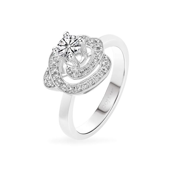 Nhẫn vàng trắng 14K gắn kim cương DOJI AFRB300143F2HA1