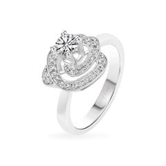 Nhẫn vàng trắng 14K gắn kim cương DOJI AFRB300143F2HA1