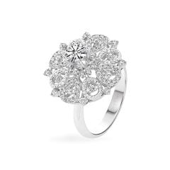 Nhẫn vàng trắng 14K gắn kim cương DOJI AFRB300160F2HA1