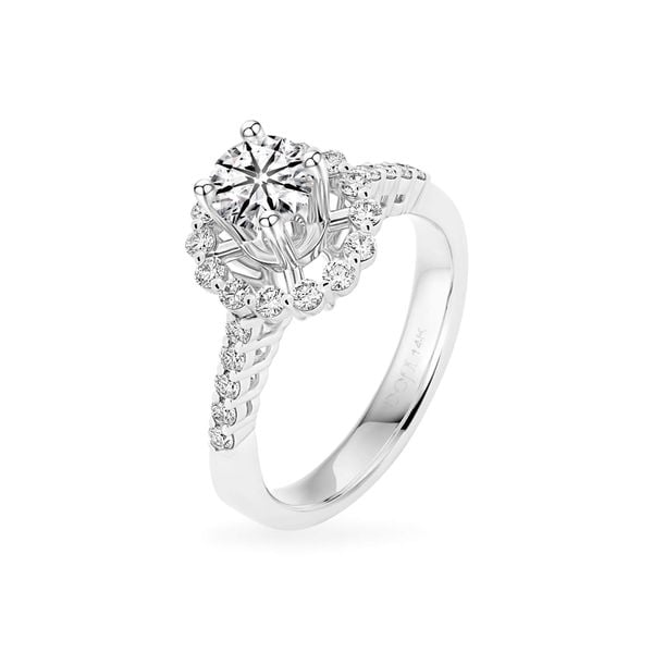 Nhẫn vàng trắng 14K gắn kim cương DOJI AFRB300180F2HA1