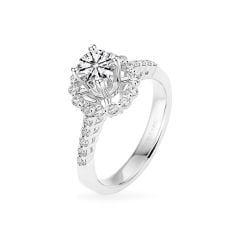 Nhẫn vàng trắng 14K gắn kim cương DOJI AFRB300180F2HA1