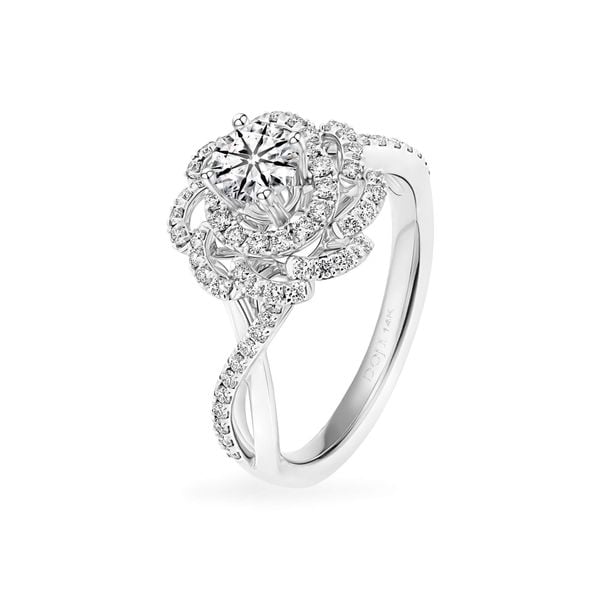 Nhẫn vàng trắng 14K gắn kim cương DOJI AFRB300186F2HA1