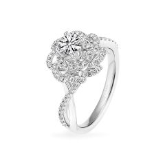 Nhẫn vàng trắng 14K gắn kim cương DOJI AFRB300186F2HA1