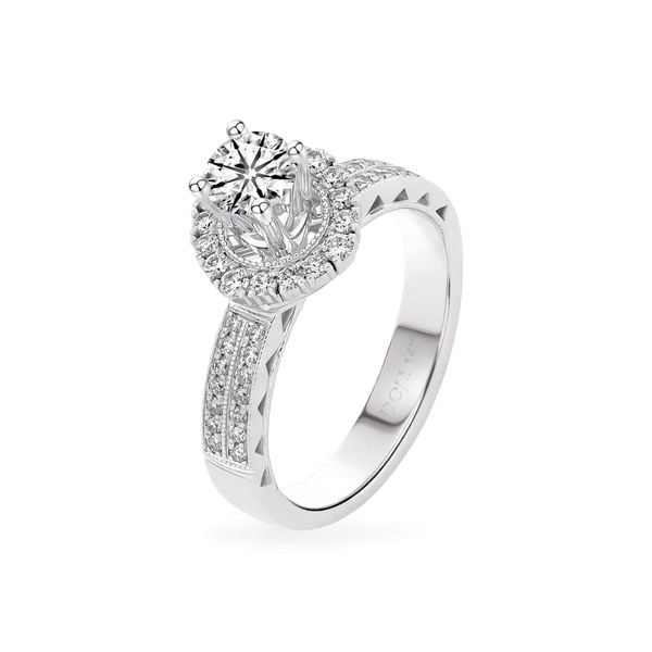 Nhẫn vàng trắng 14K gắn kim cương DOJI AFRB300195F2HA1