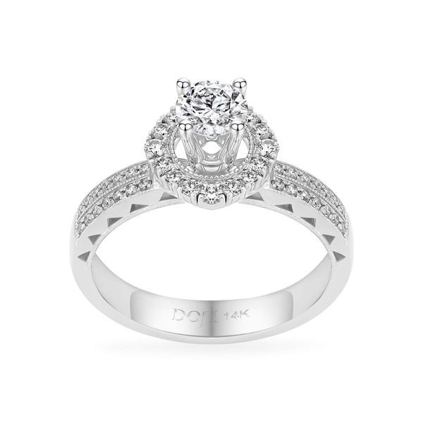 Nhẫn vàng trắng 14K gắn kim cương DOJI AFRB300195F2HA1