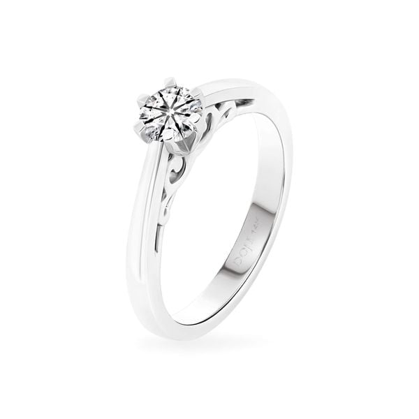 Nhẫn vàng trắng 14K gắn kim cương DOJI AFRB301219F2HA1