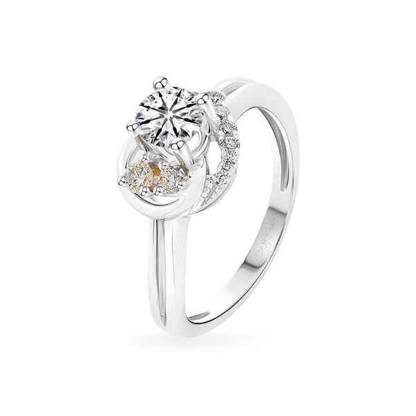 Nhẫn vàng trắng 18K gắn kim cương DOJI AFRB302788D2GA1