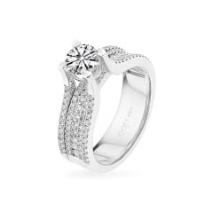 Nhẫn vàng trắng 14K gắn kim cương DOJI AFRB400412F2HA1