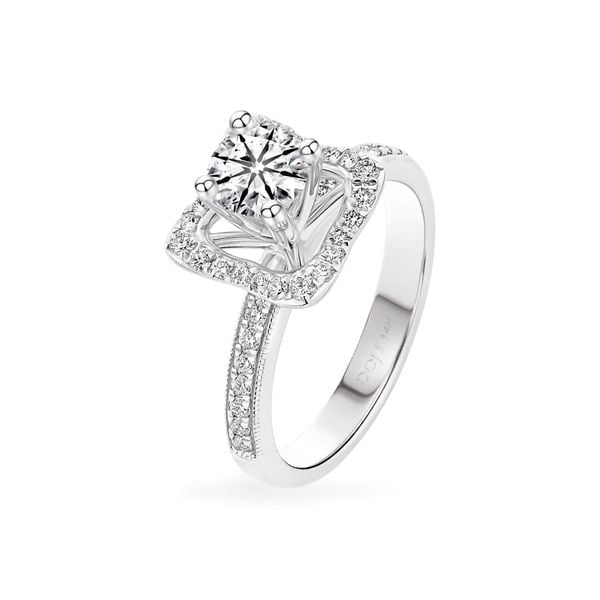 Nhẫn vàng trắng 14K gắn kim cương DOJI AFRB400449F2HA1