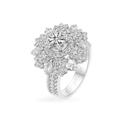 Nhẫn vàng trắng 18K gắn kim cương DOJI AFRB402498D2HA1